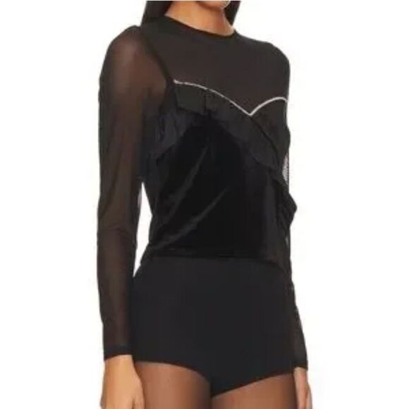 Saylor Dascha Velvet and Mesh Top NWT - Picture 2 of 6